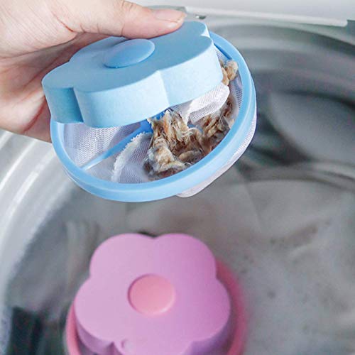 4 Pieces Lint Catcher for Washing Machine Lint Trap Floating Hair Fur Catcher Laundry Reusable Hair Filter Lint Mesh Bag - Thumbnail 3