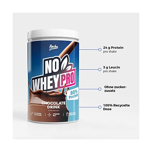 Rocka Nutrition NO WHEY PRO Vegan Protein Pflanzliches ProteinPulver mit 24 g Protein pro