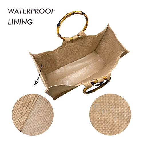 Image of Hibala Woven Large Beach Bag Straw Beach Tote Handmade Weaving Shoulder Tassel Bag Handbag