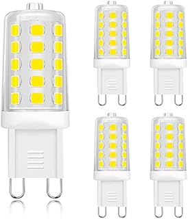 Anmossi G9 LED Bulbs,6000K Cool White,400Lm,4W G9 LED Light Bulb Equivalent to 40W Halogen Lamp,AC 220-240V,No Flicker,Not Dimmable,360 Degree Beam Angle,5 Pack