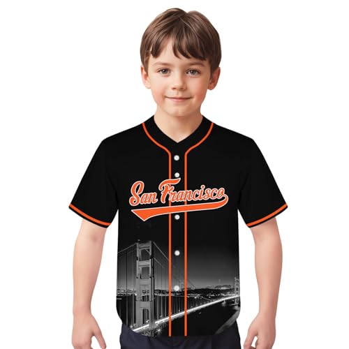 Camisa de beisebol City Night Skyline Jersey estampada vestuário para crianças fãs uniforme presente