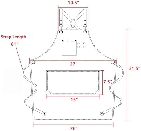 AFUN Chef Aprons for Men Women with Oversized Pockets, 16-Ounce Cotton Canvas...