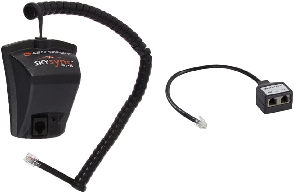 Celestron SkySync Telescope GPS Accessory (93969) and Celestron Aux Port Splitter (93919) Bundle