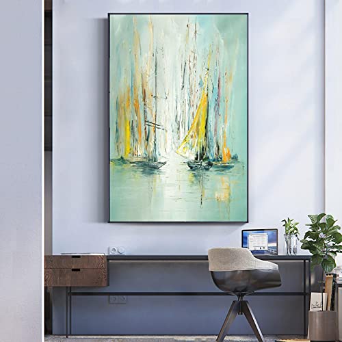 Peinture sur toile bateau coloré avec impressions haute définition