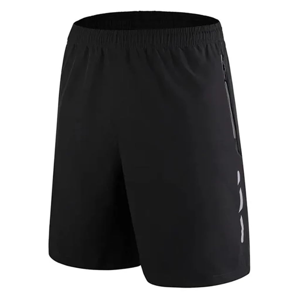 REHJJDFD Men Running Shorts Fitness Gym Training Sports Shorts Workout Gym Sport Jogging Pants Black L