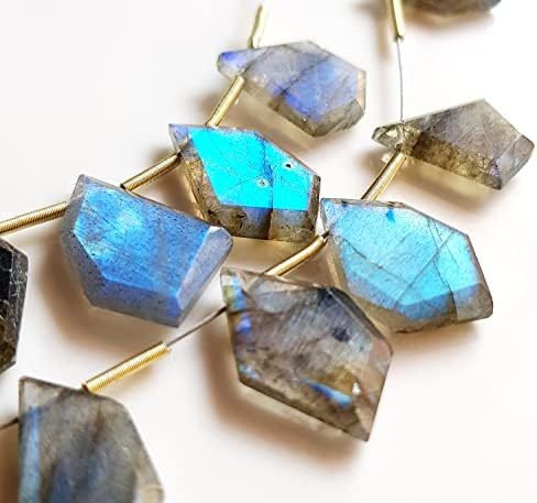 Full of Flashy fire Labradorite Gemstone Faceted Briolette's Fancy Shape 10 Pieces Making Jewelry Size - 11x13 to 11x15 MM [GSKU-04]