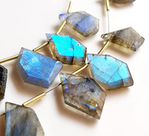 Full Of Flashy Fire Labradorite Gemstone Faceted Briolette's Fancy Shape 10 Pieces Making Jewelry Size - 11X13 To 11X15 Mm [Gsku-04] #TOP3