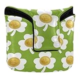 Golfschlägerkopfhaube, magnetischer Schnappverschluss, für die meisten Marken, PU-Leder, Goldmünzen, Kleeblatt, Grün und Weiß