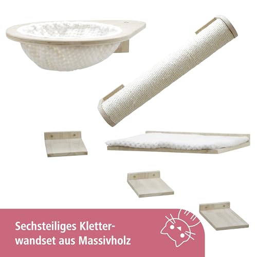 Katzen Kletterwand Kerbl Pet Rocky – 6-teiliges Set zur Wandmontage
