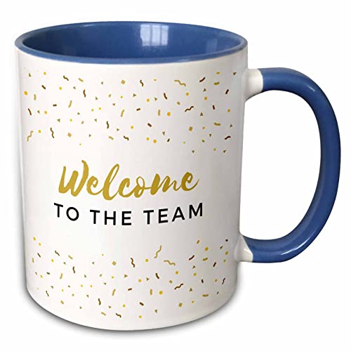 3dRose Welcome To The Team Office Work mate New Job Gift For Employees Staff 11oz Two-Tone Blue Mug