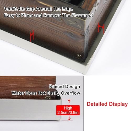 Rectangular Plant Saucer Drip Tray - Stainless Steel for Indoor/Outdoor Use, Under Sink Water Collector for Flower Pots (81x40x2.5cm / 31.9x15.7x1in)