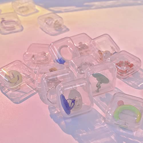 Cenbee 48 Pcs Clear Small Plastic Storage Containers Anti Oxidation Transparent Jewelry Holder For Item Craft, Beads, Pills, Ear Studs, Necklaces,Rings, Case (1.37 X 1.37 0.7 Inches) #TOP4