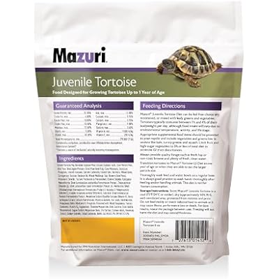 Mazuri | Juvenile Tortoise Food for Baby Tortoises | 8 Ounce (8 oz) Bag