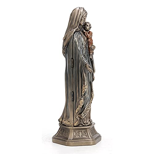 Veronese Design 7 7/8 Inch Tall Madonna and Baby Jesus Triptych Religious Decor Gift Cold Cast Bronzed Resin Faith Collecitbles Nativity Design