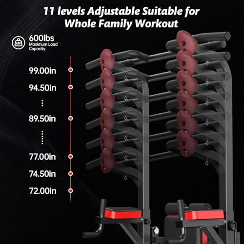 image for pooboo Power Tower Dip Station Pull Up Bar for Fitness Home Gym Workou