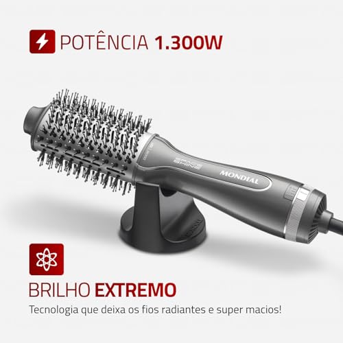 Escova Secadora Space Shine, Mondial, Grafite, 1300W, Bivolt - ES-20