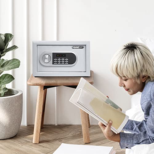 Islandsafe Digital Small Safe Box Electronic Lock Safes Cabinet Safes Security Lock Box With Keypad For Gun Pistol Cash Money Jewelry Home (0.5Cuft White) #TOP7