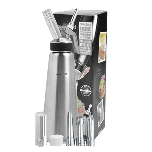 Mastrad – Siphon Professionnel 0,5 L En Inox - Inox Ultra Résistant – Sauces, Crèmes, Chantilly & Mousses Chaudes Ou Froides –...