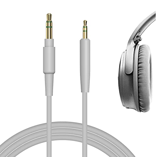 Geekria QuickFit Audio Câble avec Micro Compatible avec Bose QC 45, QC 35 Series II, QC 35, QC 25, NC 700, 700 ANC, Soundlink on-Ear, SoundLink II Casque, 2.5mm Ordon Stéréo de Remplacement (1,2m)