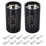 PATIKIL Motor Start Capacitor, 2 Pcs 108-130uf 250V 50/60Hz CD60 Run Capacitor Motor Starting Capacitor for Electric Motor Starts Running, Black, Black