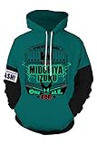 TopLong Izuku Midoriya Hoodie Cosplay Anime BNHA Jacket Pullover Sweatshirt Halloween Costume Unisex Green