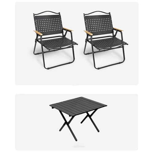 Silla Plegable Camping Ligeras con Respaldo, Taburete Plegable Portátiles, sin Ensamblaje, Ideales para Pesca, Picnics, Jardinería y Eventos al Aire Libre(Black,Large)