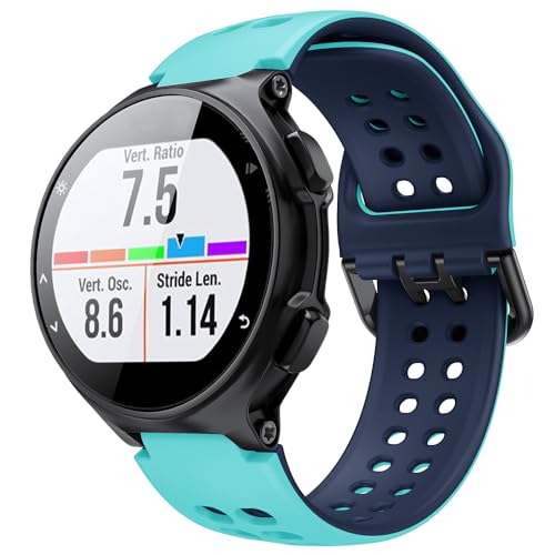 ANBEST Rem för Garmin Forerunner 735XT/235/220/230/620/630 Rem, Sport Silikon Reservarmband för Approach S20/S5/S6, Mint/Blå