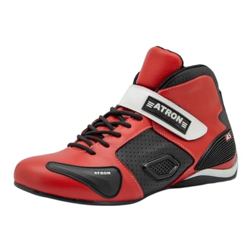 Sapatilha Masculina de Corrida Profissional em Couro ideal p/automobilismo 314 (Vermelho, BR, Adulto