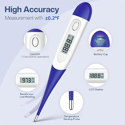 Bundle of Digital Thermometer for Adults, Digital Oral Thermometer