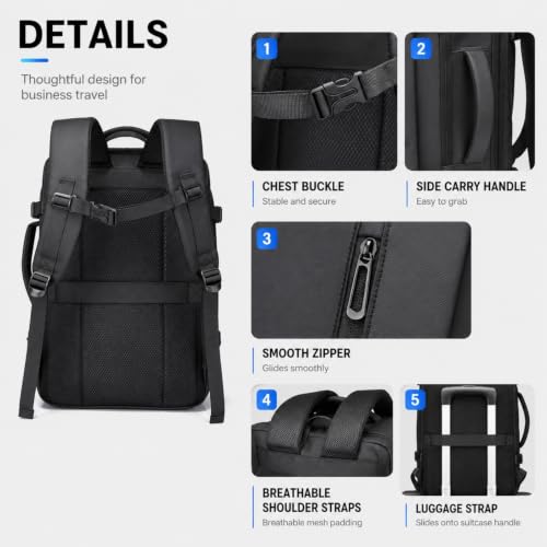 Mateju Mochila B756 Negro 45x30x15cm diseño elegante y funcional 4
