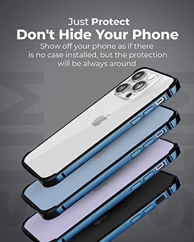 Raegr Iphone 14 Pro Max Case | Anodized Aluminum Bumper | Supports Mag-Safe Wireless Charging | Edge Armor Protective Minimal Case Designed For Iphone 14 Pro Max (6.7-Inch) 2022 - Blue Rg10438 #TOP3