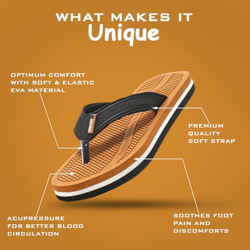 Image of DOCTOR HEALTH SUPER SOFT Men's Acupressure Slippers | Flip-Flops | Men's & Boy's Slippers | Comfortable & Lightweight | Soft Foot Massager | All Day Wear Acupressure Slipper