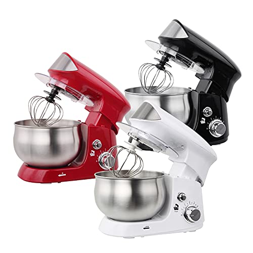 3,5L 6-Gang Küchenmaschine Knetmaschine Teigmaschine, Multifunktions Rührmaschine Aus Edelstahl, Schwarz/Weiß/Rot, Mit…