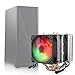 immagine 1cigemay CPU Cooler, Cooler Master Ventola di Raffreddamento 9CM Doppia Ventola 4 Tubi di Rame Tubi di Raffreddamento, Cuscinetto Idraulico, 20.000 Ore di Vita, per Intel LGA775, per Core i3/i5/i7