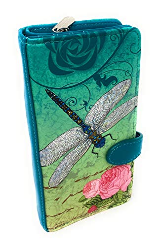Shag Wear Vintage Dragonfly Large Wallet for Women and Teen Girls Vegan Faux Leather 7