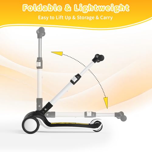 Image of SIMATE 3 Wheel Kick Scooter for Kids Ages 3-12, Light Up Wheels & 3 Adjustable Height Handlebars, Lean-to-Steer & Widen Anti-Slip Deck, Boys & Girls Gift