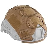 ATAIRSOFT Tactical Airsoft Helmet Cover for Fast SF High Cut Helmet Maritime Helmet Paintball Hunting Shooting Gear (Brown, M)