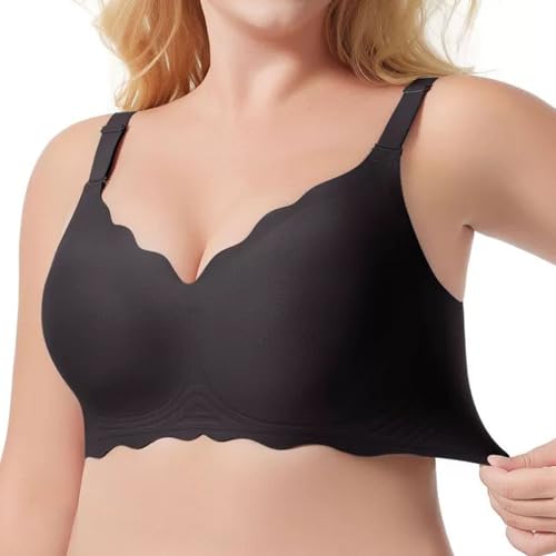 Soutien-gorge grande taille marron XXL avec bonnets ondulés confortables
