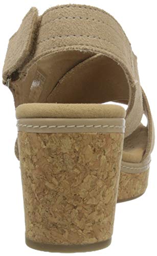 Clarks Women's Ankle-Strap Heeled Sandal, Sand Leather, 6.5 Us #TOP2