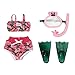 Produktbild BABY born 832806 Weekend Deluxe Tauchspaß 43cm - Puppenzubehör Badeset Schwimmset für Puppen mit Bikini, Tauscherbrille, Schnorchel und Flossen in rosa und dunkelgrün