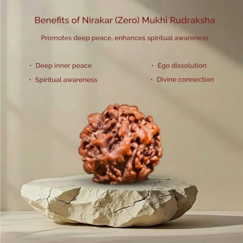 Image of Divine Hindu Nirakar (Zero Mukhi) Rudraksha | Rare Natural Rudraksha Bead | Original Rudraksha for Moksha, Spiritual, Meditation, Healing, Protection & Energy Balance & Positive Vibes