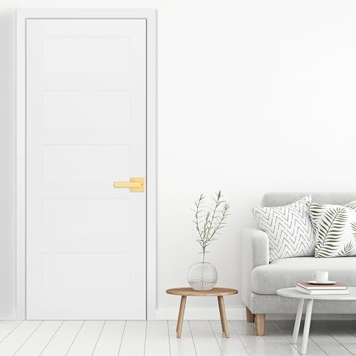Image of Kwikset Singapore Interior Privacy Door Handle with Lock, Door Lever for Bathroom and Bedroom, Satin Brass Reversible Keyless Push Button Lock Door Lever, with Microban Protection (Pack of 4)