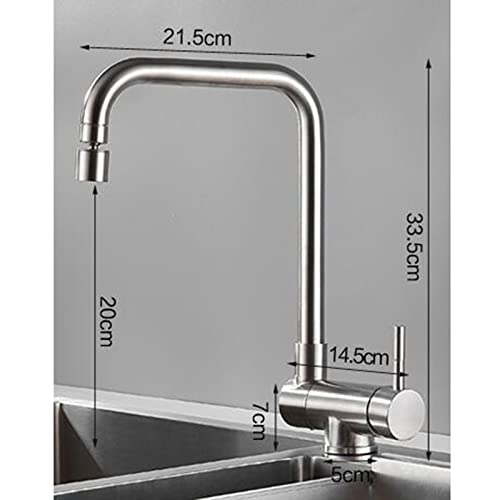 Robinet de cuisine en acier inoxydable brossé durable E-A - 6