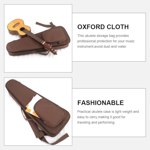 Étui pour ukulélé 23 pouces léger housse imperméable de rangement marron - 4