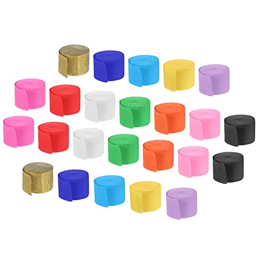 Meccanixity Crepe Paper Streamers 24 Rolls 72Ft In 12 Colors For In-Door Fun Party & Rainbow Decorations #TOP22