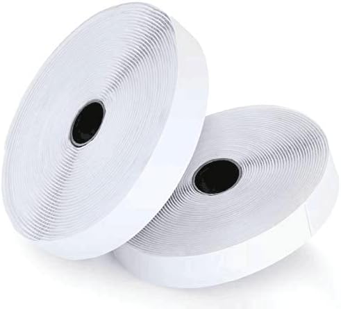 ABSOFINE 10M Self Adhesive Hook and Loop Strip Tape Set Sticky Back Fastening Tape