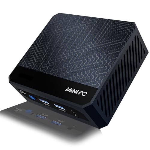 Image of Mini PC, Mini Desktop Computer with 12th Gen N150 (up to 3.6GHz) 16GB DDR4 512GB SSD, 4xUSB 3.2, 2x4K HDMI, 1xLAN, WiFi5, Bluetooth 4.2, Mini Server for Business, School, Office, Home(Black)