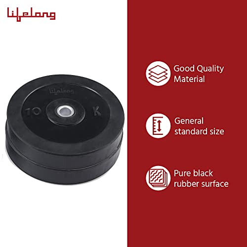 Image of Lifelong Rubber Weight Plates 30mm Dia Set for Weight Lifting, Dumbbell Bars, Strength Training and Home Gym Fitness Workout