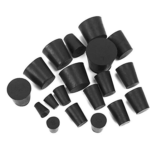 19-Pack (10 Assorted Sizes) 000# -7# Solid Rubber Stoppers #TOP1