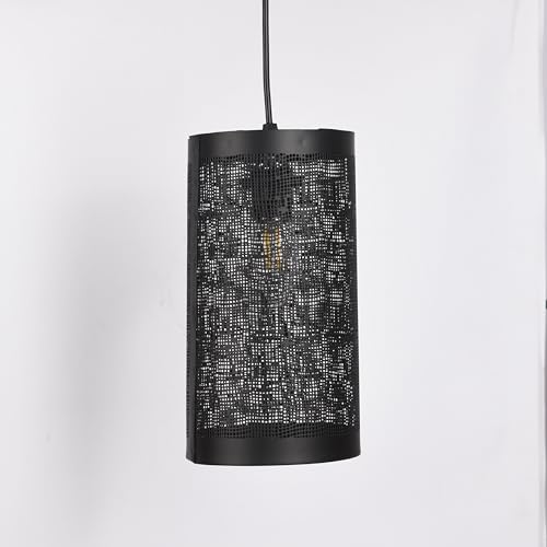 Image of BENE Alaska Pendant Lamp, Mild Steel Indoor Modern Hanging Lamp, E-27 Base Ceiling Hanging Light for Home Decor, Kitchen, Living Room, Bedroom, 13 cm (Black, Pack of 1 Pc)